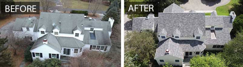 before after roof replacement Harrison NY